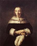 Rembrandt Harmensz Van Rijn A woman with solfjader of a strutsplym oil painting artist